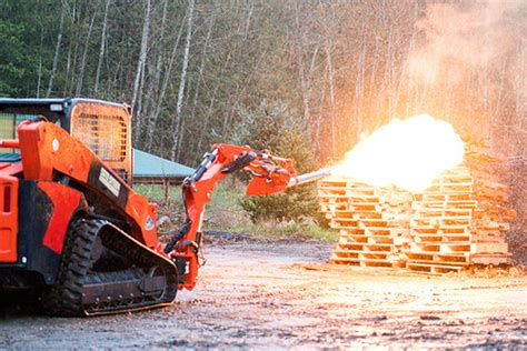 skid steer solutions flame thrower|VIRAL VIDEO: The Skid Steer Mounted Flamethrower.